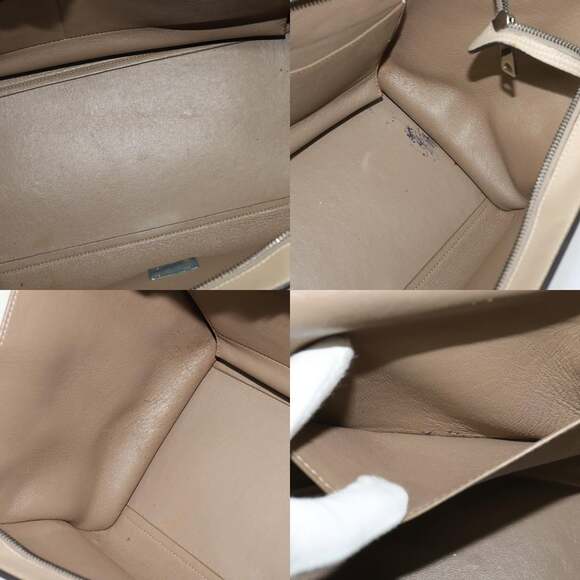 CELINE Trapeze Hand Bag Leather Beige Silver - Picture 12 of 13